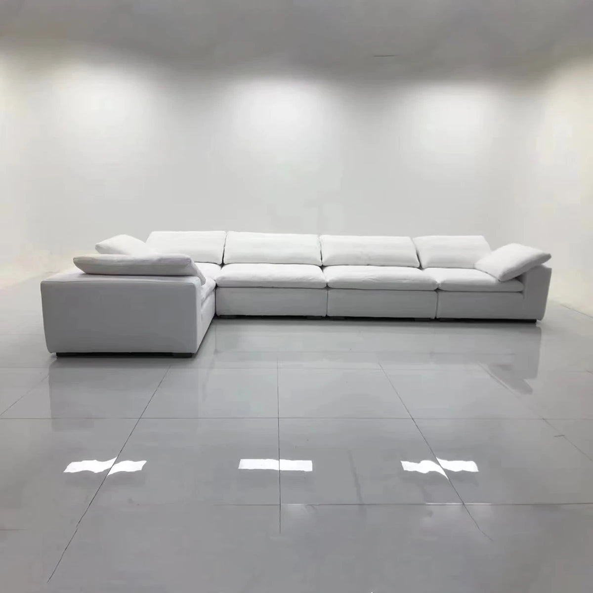 Modern design L-shaped sofa set Living room furniture combination set Modern living room white home sofa