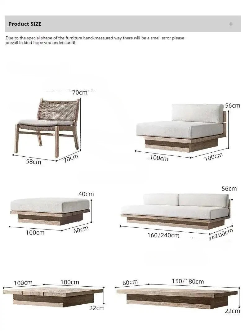 Japanese Style Waterproof and Sunscreen Garden Sofa, Minimalist Designer, Modern Garden Sofa, Artistic Outdoor Furniture, Divano