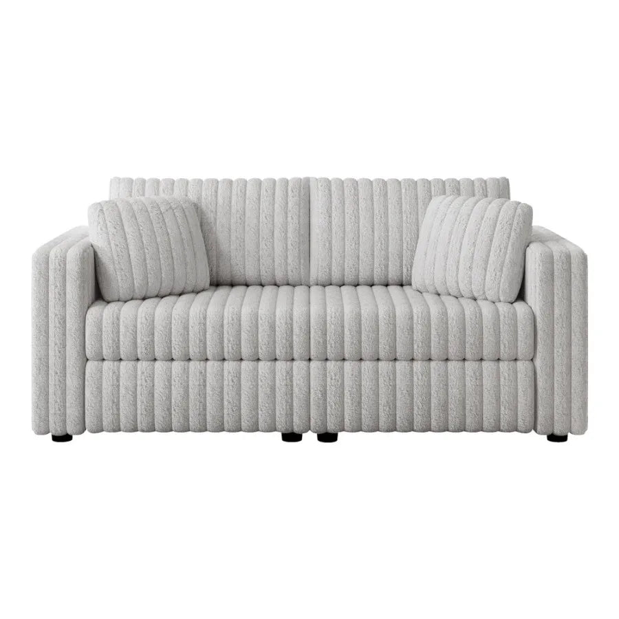 75.6" Soft Rabbit Plush Modular 2-person Sofa - Highly Comfortable with Distinctive Design. Perfect for Bedroom and Living Room