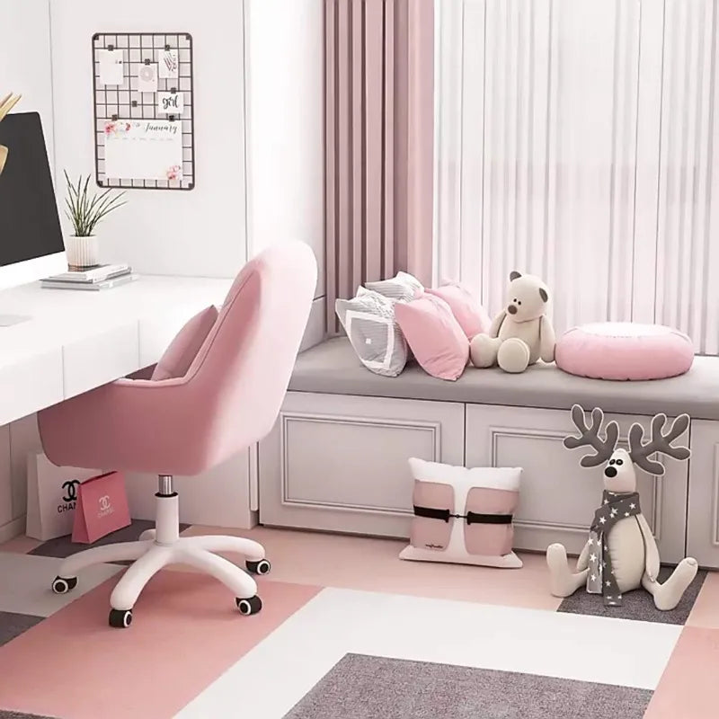 Computer Chair Bedroom Swivel Chair Comfortable Sedentary Girls Makeup Chair Dormitory Student Seat Chair Home Swivel Chair
