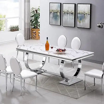 Dining Room Table Set for 4 Dining Table Set with Tempered Glass Table Top and 4 Faux Leather Chairs for Small Spaces Kitchen