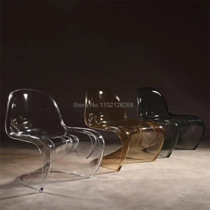 Creative Living Room Dining Stool Crystal Transparent Dining Stool Furniture Modern Minimalist Plastic Dining Chair