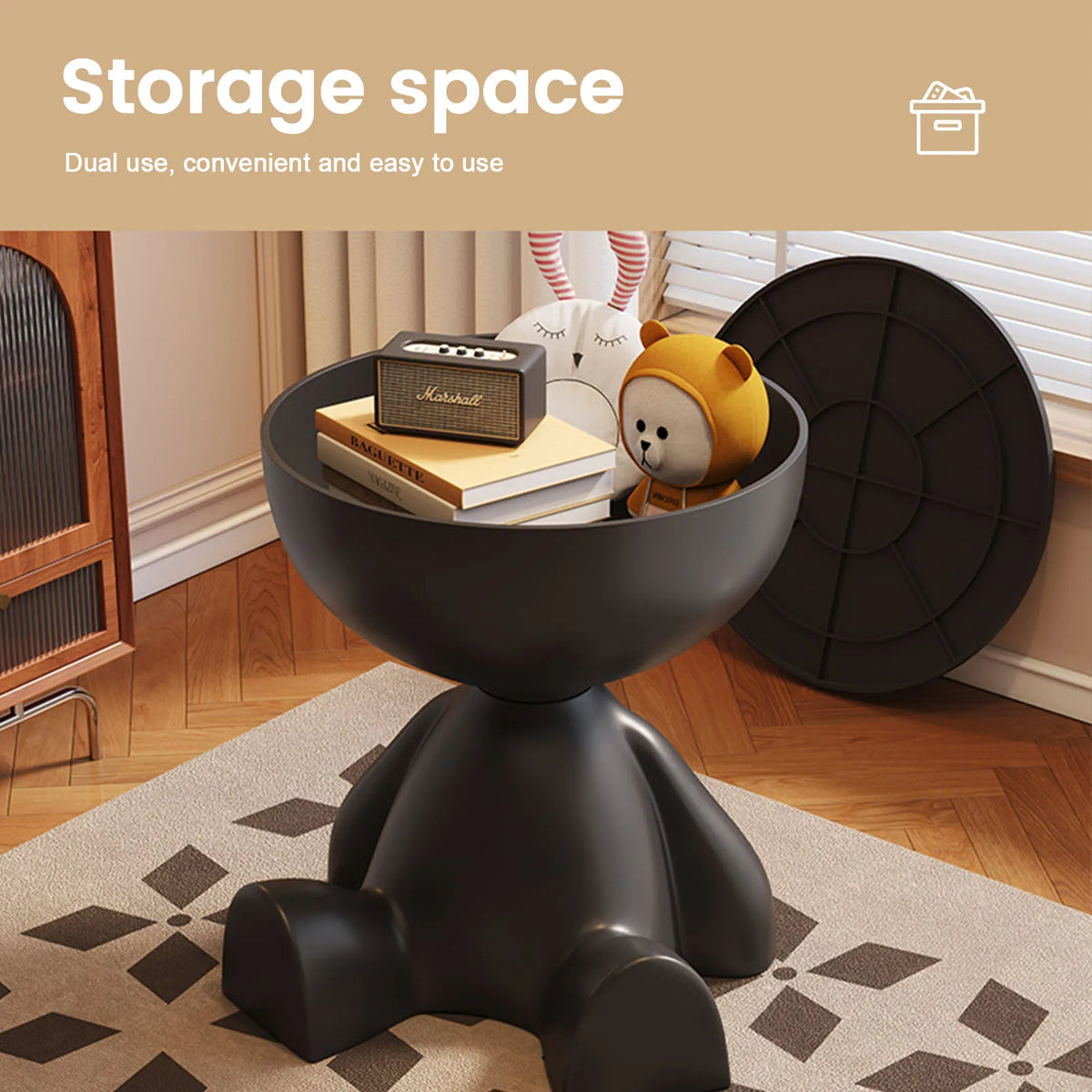 Wedyvko Coffee Table,1pc Modern Round Matte Finish Side Table - Small Storage Rack Stool for Living Room, Bedside Nightstand