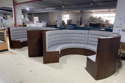 Durable Industrial Wood Cafe Restaurant Furniture Bistro Table Set Canteen Booth Seating Sofa