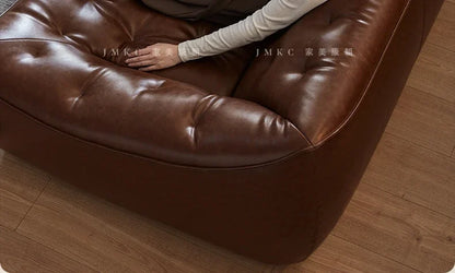The original bean bag sofa, American retro style, oil wax leather, large sitting, deep, second-hand, first-hand leather, cowhide