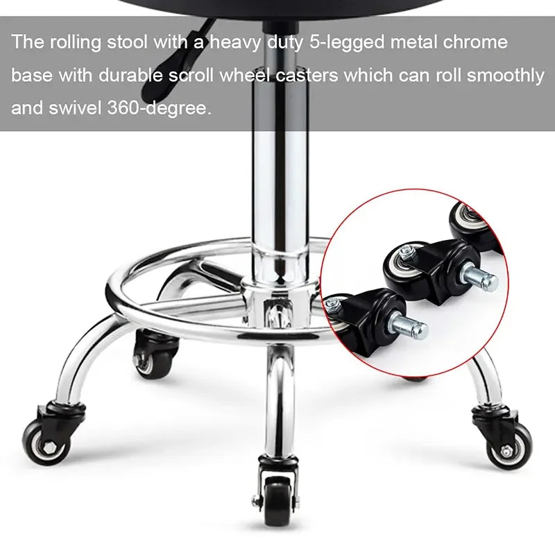 Adjustable Height Swivel Medical Clinic Classic Style Tattoo Spa Salon Barber Shop Stool Chair With Wheels