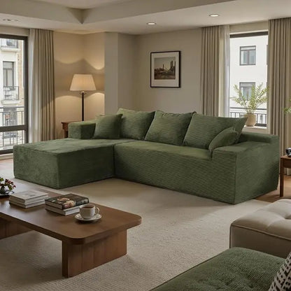 Sectional Couches for Living Room, Boneless Couch with L-Shape Chaise, Modular Sofa in Box with Deep Seat, No Assembly Req