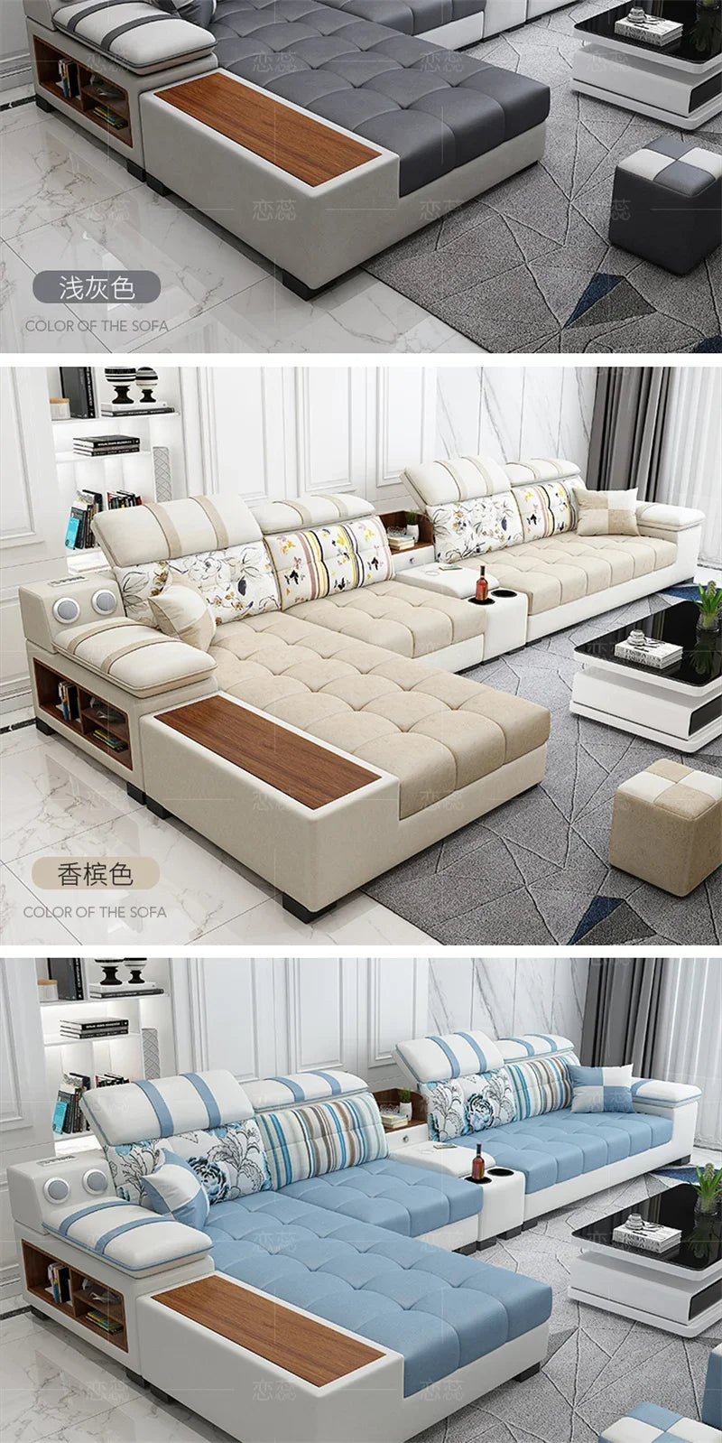 Nordic Luxury Technology Cloth Sofa for Living Room Furniture Modern Living Room Sofa Combination Large Apartment Sofa Set u