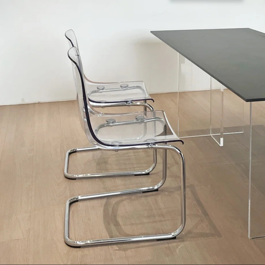 Furniture Stool Modern Transparent Chairs Designer Metal PC Plastic Dining Chair Home Creative Backrest Dining Table Stools