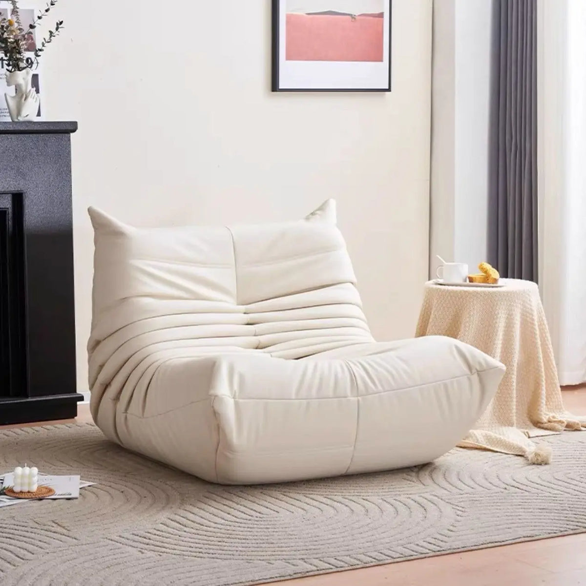 Caterpillar leather sofa togo lazy sofa can lie down and sleep modern light luxury single recliner living room sofa