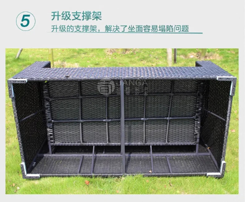 Outdoor villa courtyard sofa hotel B & B terrace waterproof sunscreen sofa furniture indoor and outdoor rattan weaving