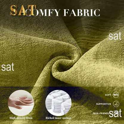 /Swivel Chair Set of 2, Upholstered Round Barral Chair, 360° Swivel Accent Chair Ergonomic Backrest, Morden Armchair, Green