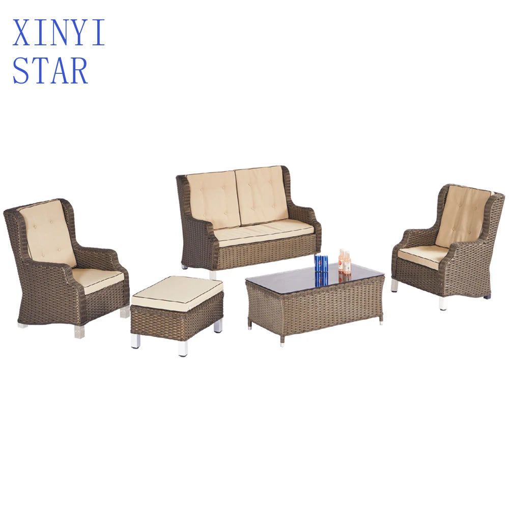 Outdoor rattan furniture high quality round garden sofa terrace balcony leisure