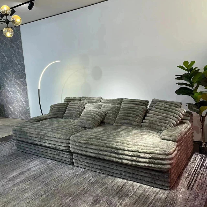 Light luxury lazy thick corduroy removable and washable living room bedroom sofa
