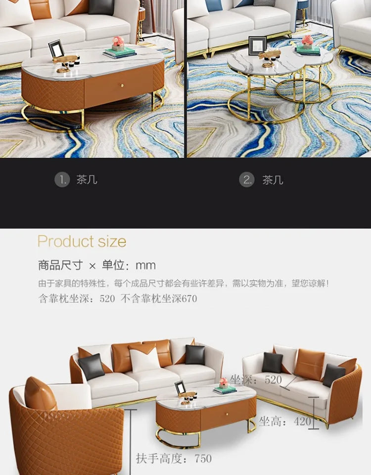 Designer Genuine Leather Sofas Fancy Modern Luxury Individual Loveseat Sofa Sectional Italian Sofy Do Salonu Home Furniture