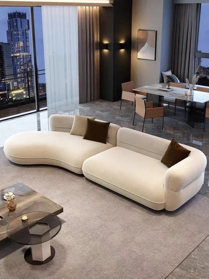 Italian Light Luxury Curved Sofa Special-Shaped Simple Corner Living Room Leisure Sofa