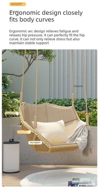 Outdoor Patio Swing Nordic Balcony Rocking Chair Indoor Adult Hanging Chairs Outdoor Single Swing Chairs Modern Hanging Basket Z