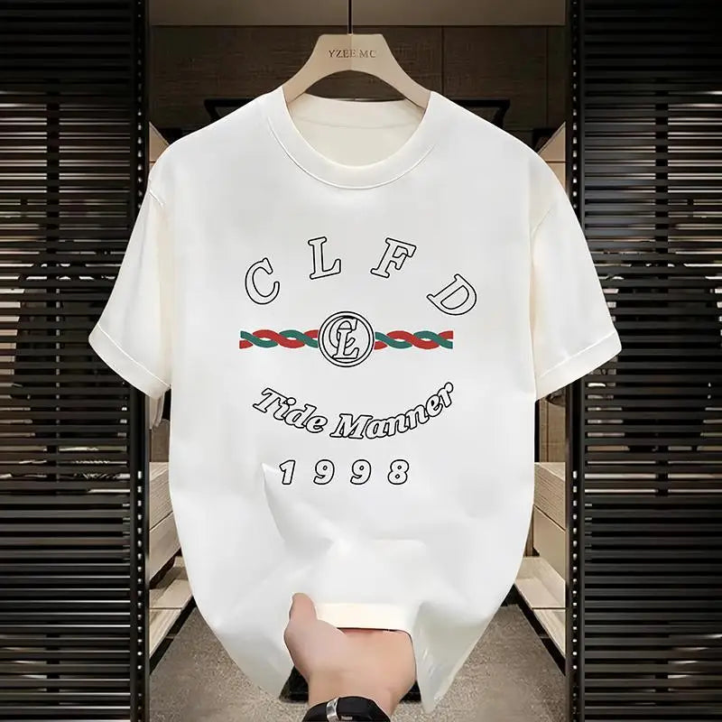Men's Pure Cotton T-shirt, Fashionable and Trendy Hip-hop 2026 New Style Loose and Comfortable Sports Latest Style Affordable