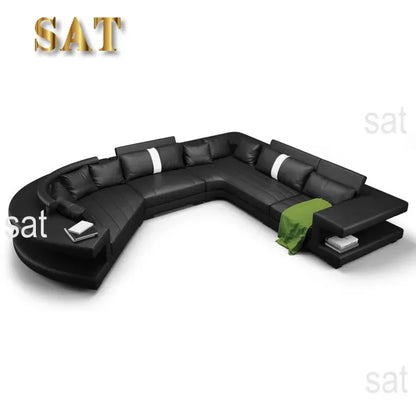 New Arrival Modern Living Room Leather Sofa, Lounge Chair, Living Room Designer Combination Sofa, U-shaped Sofa, Luxury Leather