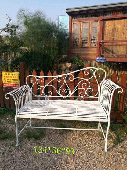 Foreign trade tail order clearance picking up leaks European backrest double chair outdoor courtyard leisure balcony bench park