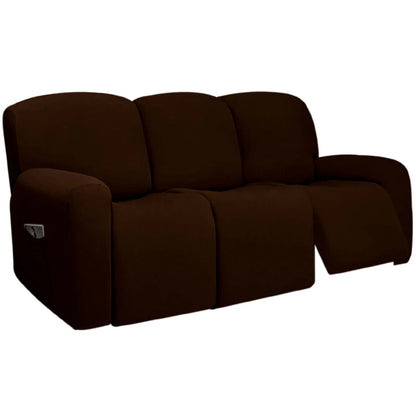 3 Seat Stretch Sectional Recliner Sofa Slipcover With Elastic Bottom Soft Washable Furniture Pet Protector Couch Cover