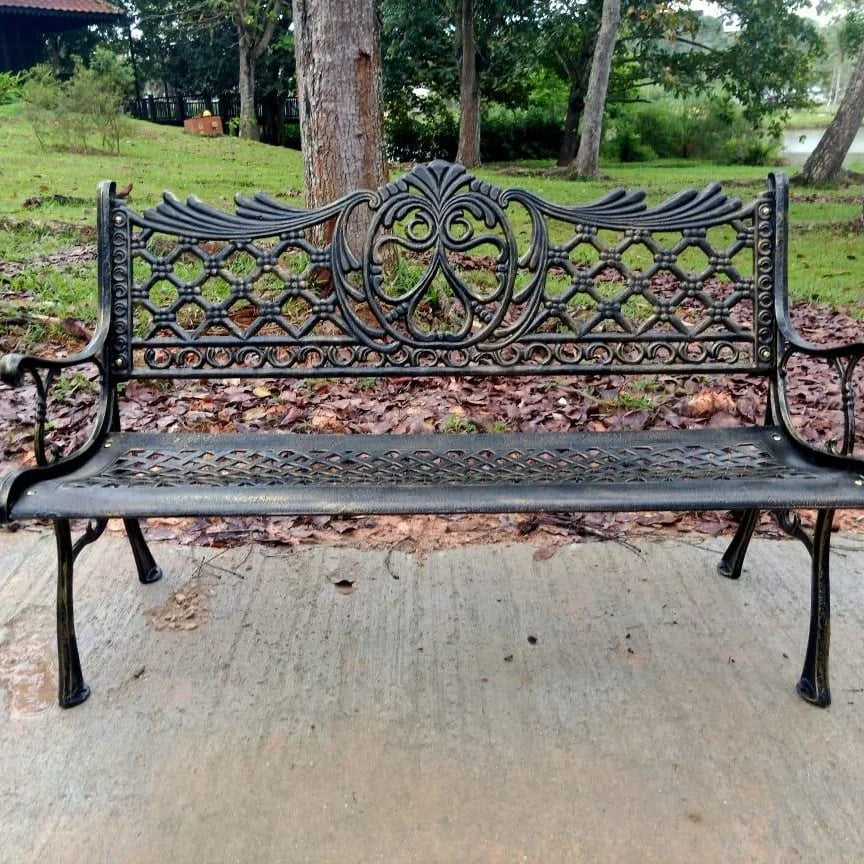 Hot Sales Cast Iron Outdoor Park Street Bench Seat Durable Metal Garden Bench