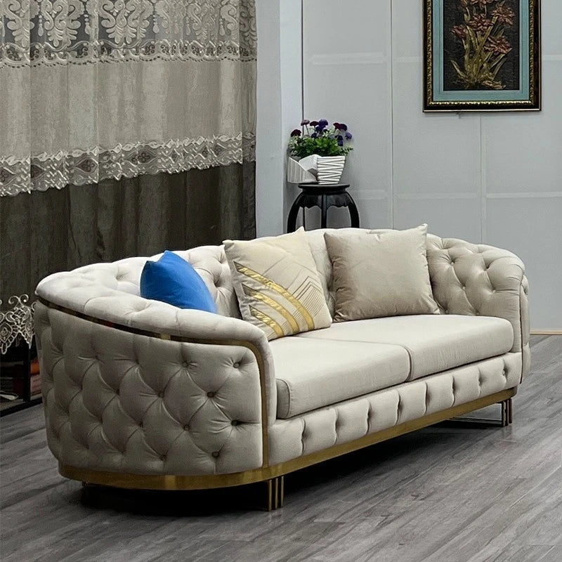 American fabric sofa Italian minimalist designer living room straight row sofa velvet European home sofa