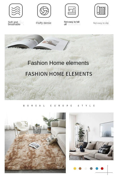 VIKAMA Tie-Dye Plush Carpet Living Room Decoration Soft Fluffy Home Mat Children's Room Baby Crawling Non-Slip Blanket