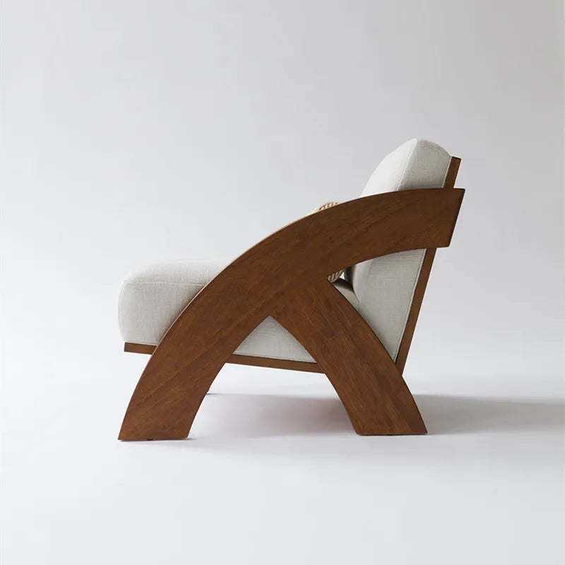 Solid wood living room sofa chair simple household balcony single chair lazy leisure chair