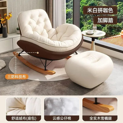 Lazy Sofa Rocking Chair Reclining Sleepable Bedroom Single Recliner Home Balcony Leisure Chair Tatami Seat Floor Chair