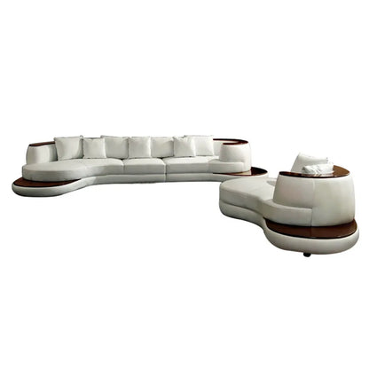First layer cowhide sofa, creative curved leather sofa combination