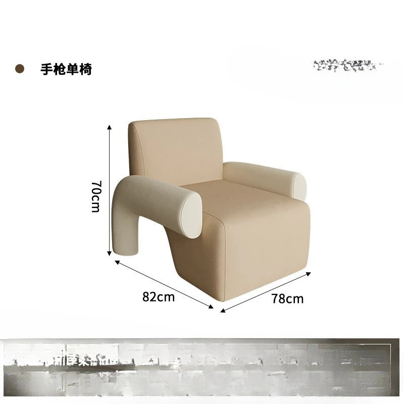 Internet celebrity homestay cream wind sofa small apartment living room beauty salon reception lounge curved sofa combination