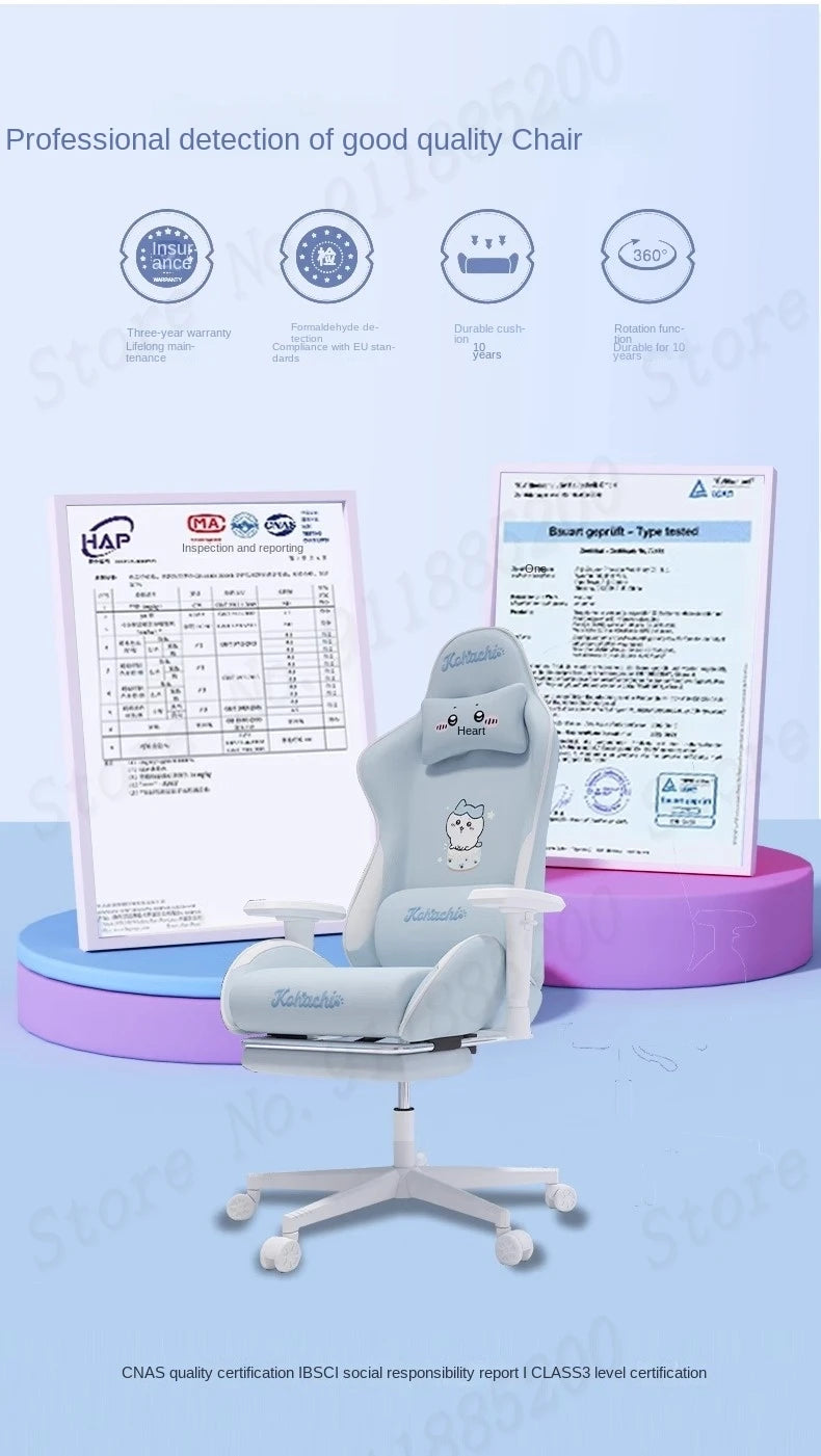 Pink Cute Gaming Chair Ergonomic Internet Celebrity Live Broadcast Computer Chair Home Office Lifting Rotating Reclining Seat