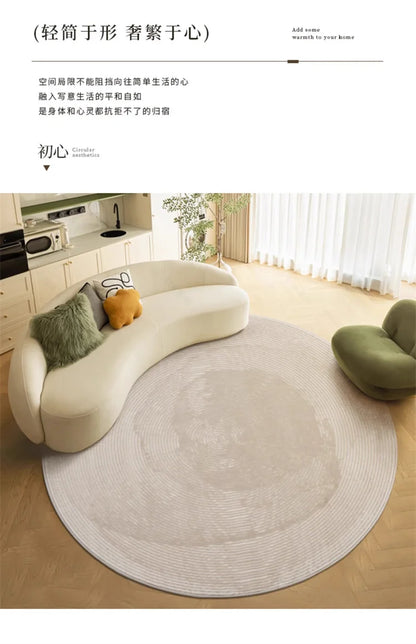 F132  Round living room minimalist sofa coffee table blanket premium light luxury cloakroom floor mat bedroom carpet