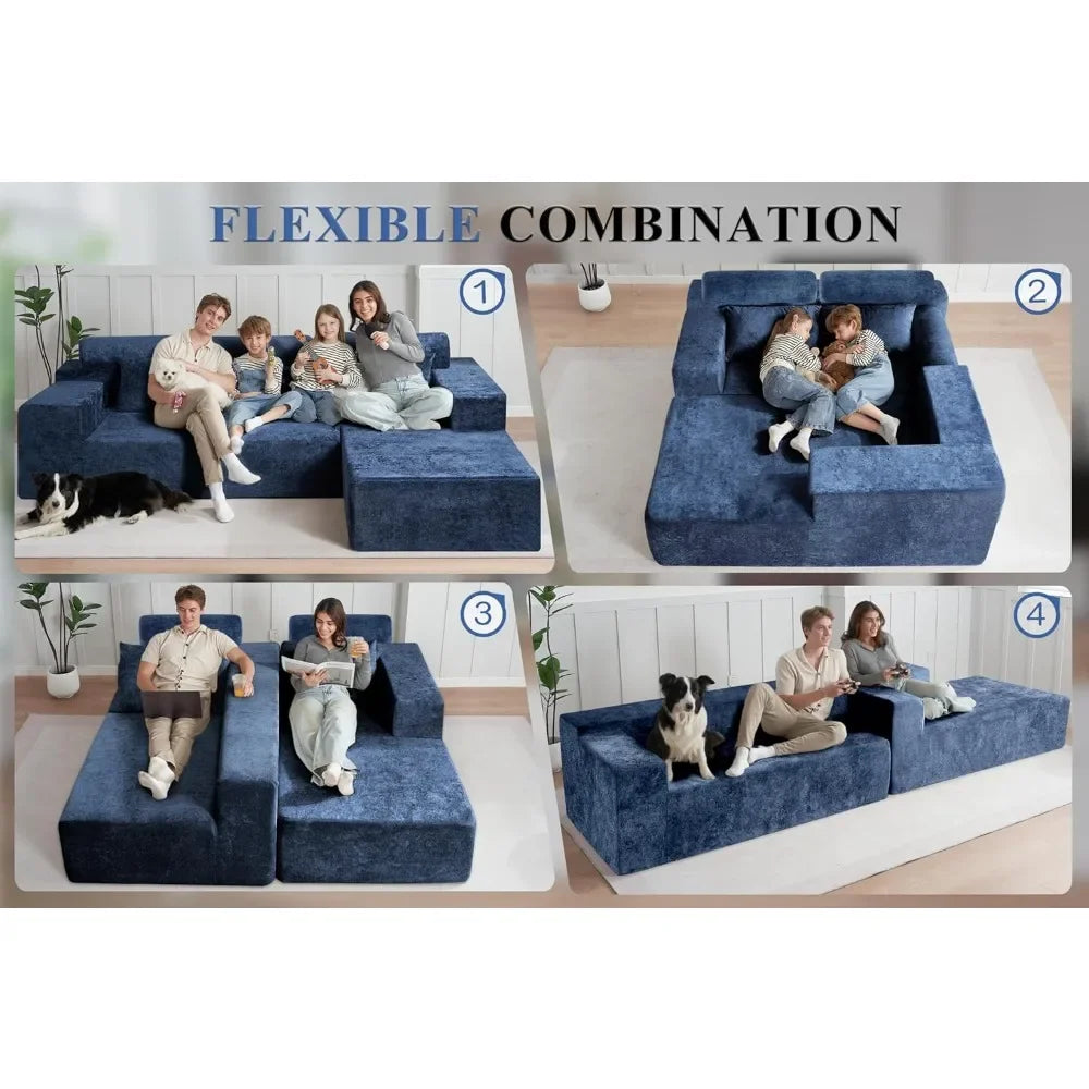 Cloud Sectional Couch L-Shape Chaise, Modern, Deep Seat, Modular Sofa for Living Room, Bedroom, Comfortable Couches