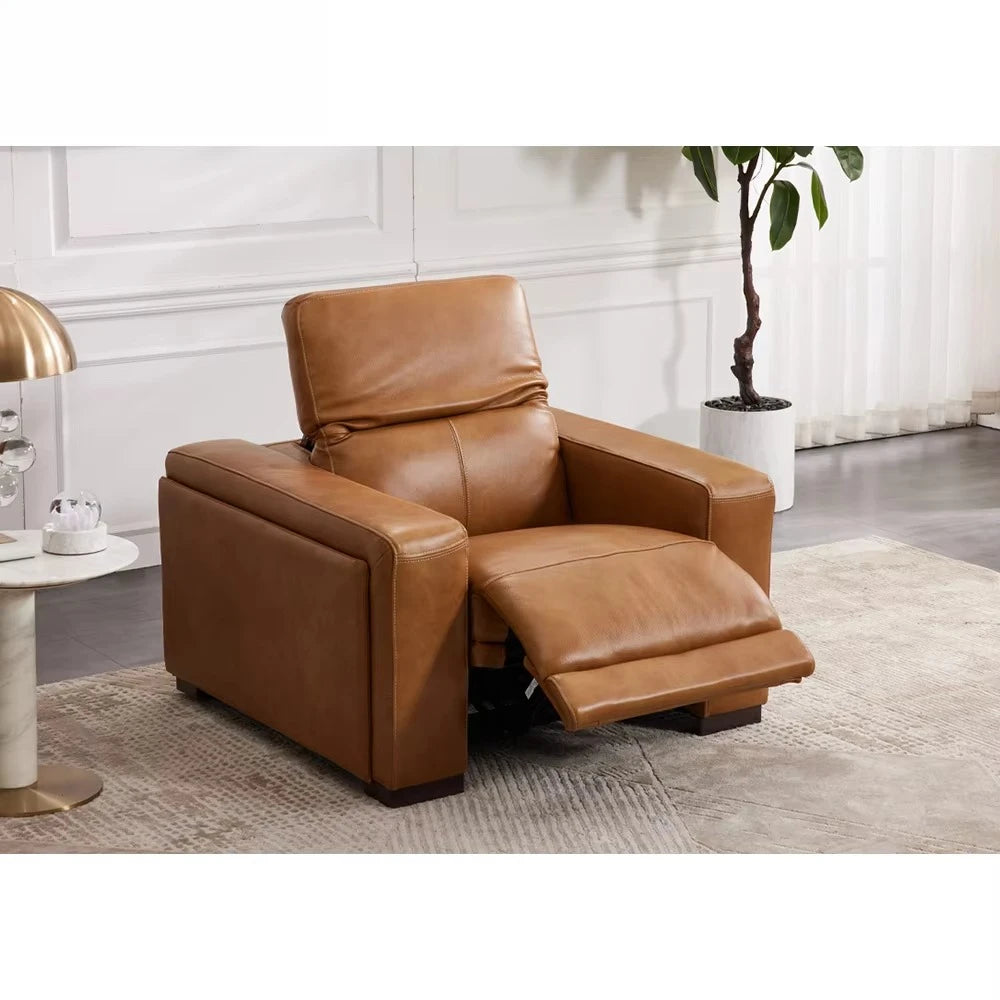 MANWAH CHEER Classics Comfortable 3+2+1 Seater Couch Living Room Power Reclining Sofas Set Furniture Genuine Leather Luxury Sofa