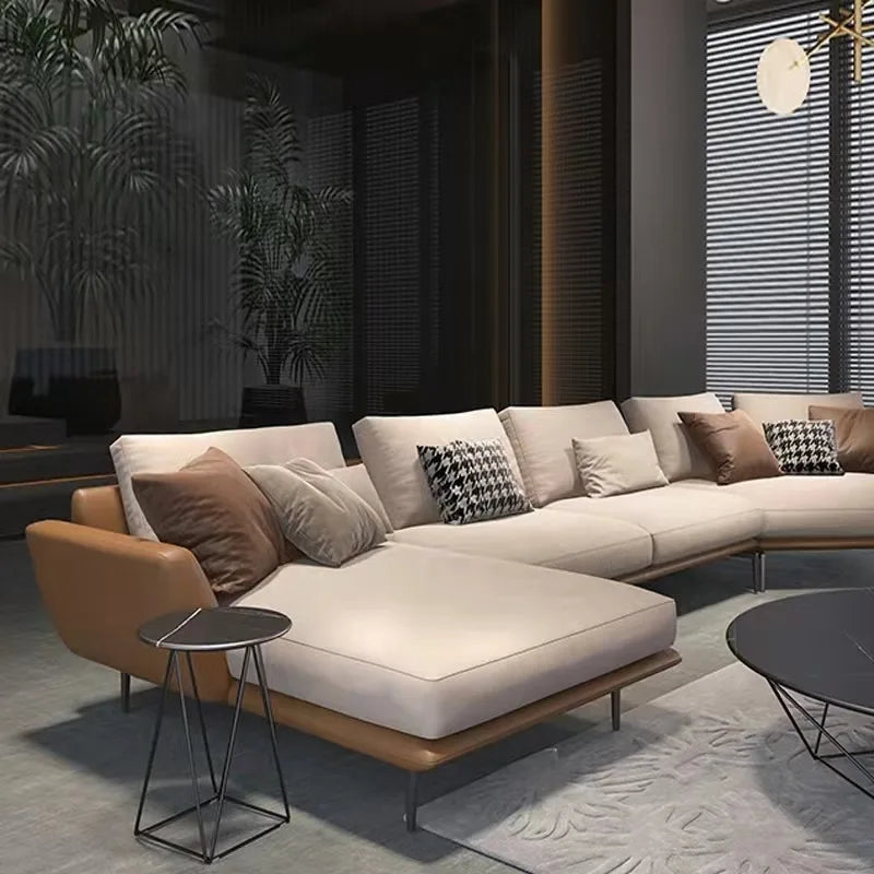 Modern Italian Leather Sectional Couch for Living Room Quality Luxury Chesterfield Three-Seater Sofa Set for Home & Hotels