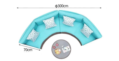 Outdoor sofa combination garden terrace leisure rattan circular courtyard outdoor open-air rattan chair sun room rattan sofa