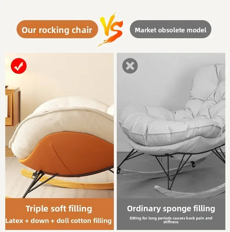 Firm Sofa Chair Living Room Balcony Rocking Chair Single Recliner Happy Chair Light Luxury Penguin Chair Leisure Chair