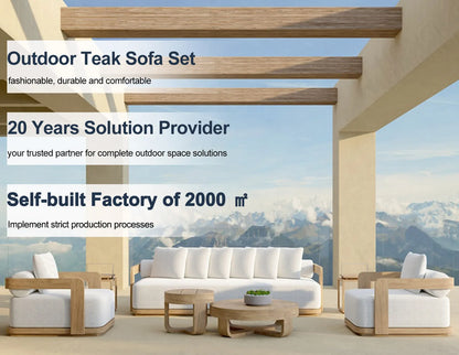 Teak Outdoor Furniture Hotel Luxury Outdoor Furniture Modular Cushion Couch Outdoor Lounge Patio Furniture Sofa Set