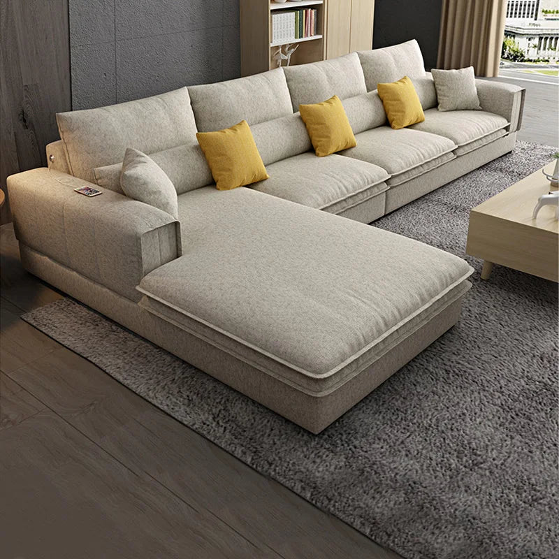 Nordic Luxury Technology Cloth Corner Fabric Sofa Set Lounge Living Room Sofas Sectional Modern  l Shaped Sofa