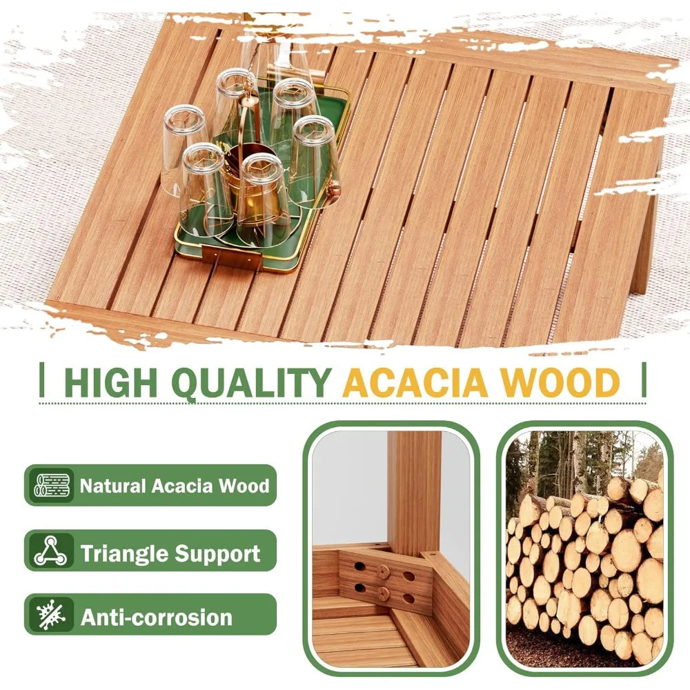 Garden Garden Furniture Outdoor Sofa Set Modern Home Style Teak Sofa with Coffee Table