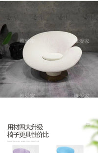 Modern designer special-shaped fiberglass, hotel light luxury art leisure petal single reclinerAA