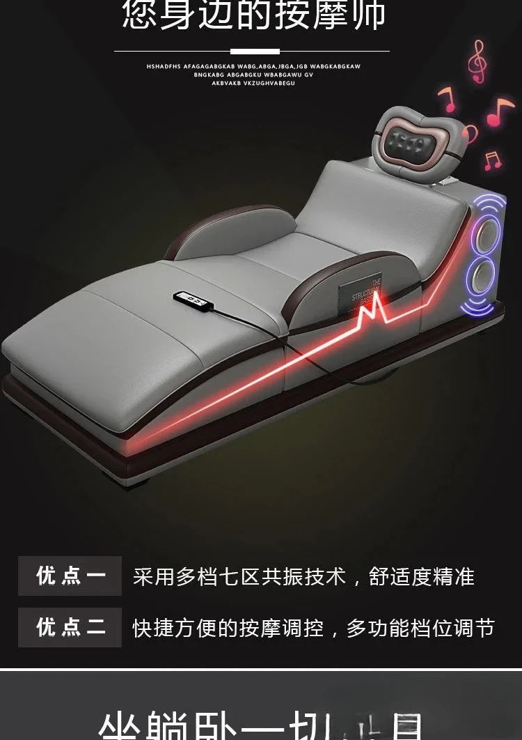 Italian Sofa with Bluetooth, Speaker, Functional Headrest, Massage Chaise | Big Corner Couch