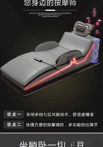 Italian Sofa with Bluetooth, Speaker, Functional Headrest, Massage Chaise | Big Corner Couch