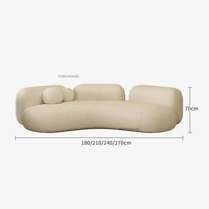 Lamb Velvet Curved Living Room Sofas Designer Living Room Furniture Beauty Salon Clothing Store Reception Sofa Luxury Sofa Bed