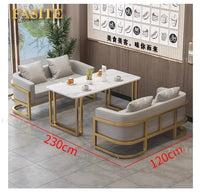 Linlamim Fabric Sofa Set Furniture Living Room Sofa Set with Desk and Stools / Big U Shape Cloth Couch Sofas for Home Furniture