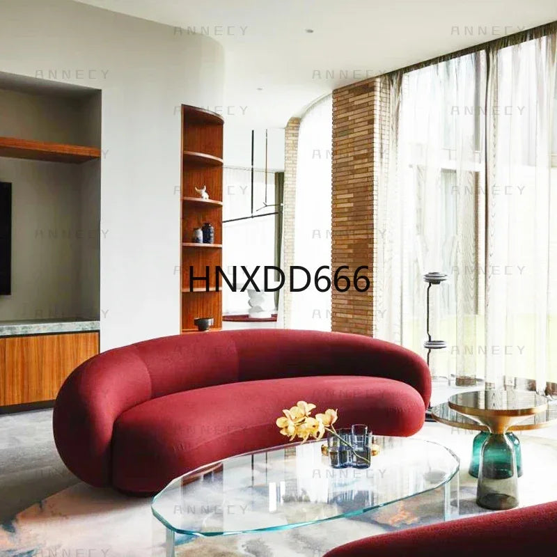 Lounge Curved Living Room Sofas Modern Luxury Nordic Sofas Floor Sofas Air Cloud Curved Designer Relaxing Wood Divano Furniture