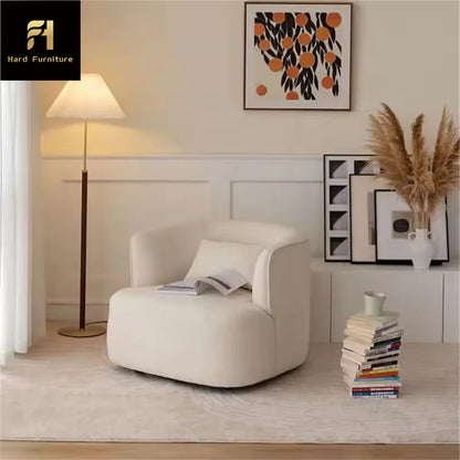 Modern Nordic Single Person Leisure Lazy Sofa Light Luxury Fabric Armrest Accent Chair for Home Furniture for Living Room