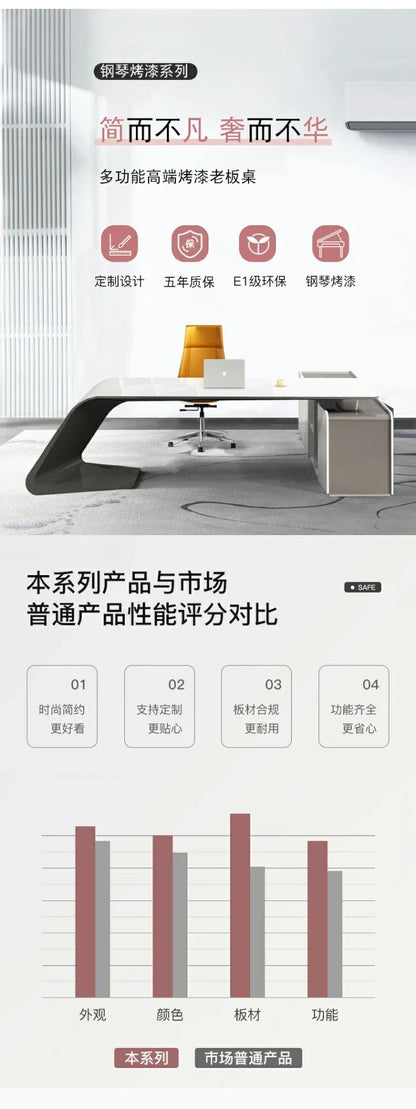 a Boss desk simple modern fashion manager desk large desk white paint boss table